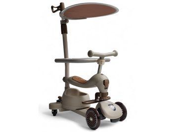 Дитячий самокат-трансформер 4в1 Scooters Ambrella K600 з сидінням, козирком і батьківською ручкою Коричневий K600/2 фото