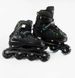 Ролики дитячі Чорні розсувні 38-42 PU колеса 70 мм ABEC-7 алюмінієва рама зі світлом переднього колеса 166611 фото 4