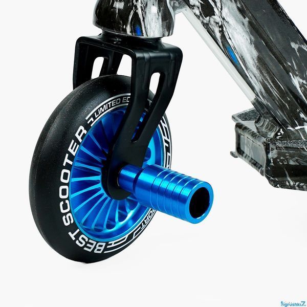 Трюковий самокат Best Scooter HIC з пегами, колесами 110 мм PU, алюмінієвою декою та дисками, до 100 кг,Чорний 105671 фото