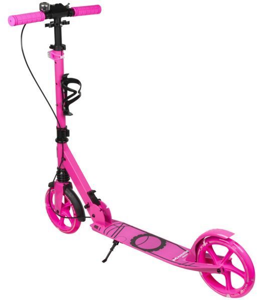 Самокат Rider Light Wheel Рожевий ,складаний зі колесами що світяться 200 мм, амортизатор, ручне і ножне гальмо до 100 кг Mar659 фото