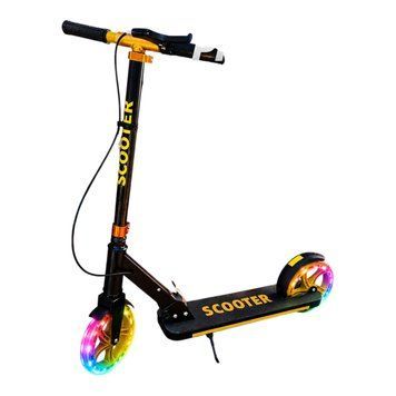 Дитячий двоколісний самокат Чорний "Pro Kick Scooter" 200 мм зі світними колесами, ручним гальмом, до 90 кг Pro Kick фото