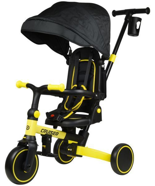 Дитячий триколісний велосипед Tri-cycle Cruiser Milano 6in1 &mdash; трансформер для зростання дитини Жовтий Mar889 фото
