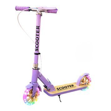 Дитячий двоколісний самокат Фіолетовий "Pro Kick Scooter" 200 мм зі світними колесами, ручним гальмом, до 90 кг Pro Kick/3 фото