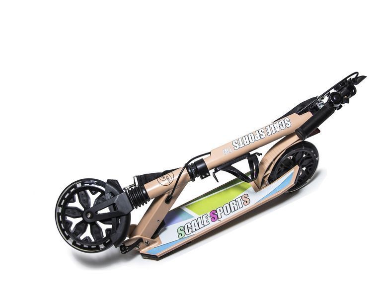 Дитячий самокат Scale Sports SS-29 для підлітків і дорослих ручне задне гальмо колеса з підсвіткою бежевий колір 803436814 фото