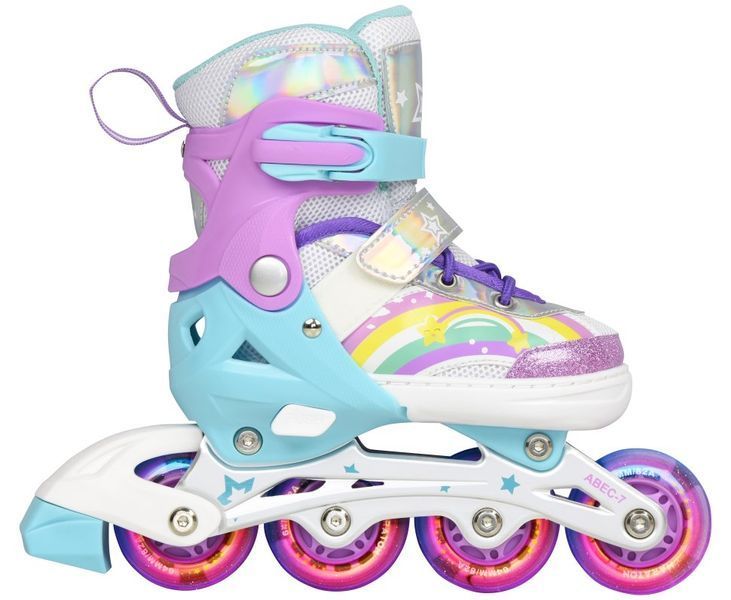 Дитячі ролики Inline Skimo розсувні 34&ndash;37 рожеві, алюмінієва рама, колеса PU 82A, підшипники ABEC-7, м&rsquo;який черевик Mar940s3712 фото