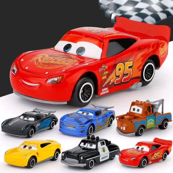 Набір машинок Тачки , 6 шт, металеві модельки героїв мультфільму Cars 3 Блискавка Маквін 1277614190 фото